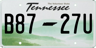 TN license plate B8727U
