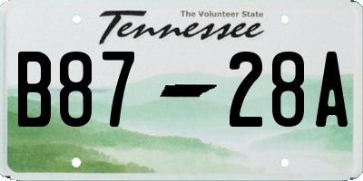 TN license plate B8728A