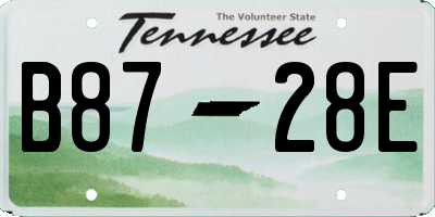 TN license plate B8728E