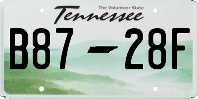 TN license plate B8728F