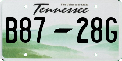 TN license plate B8728G