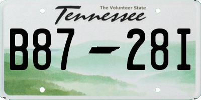 TN license plate B8728I