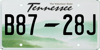 TN license plate B8728J