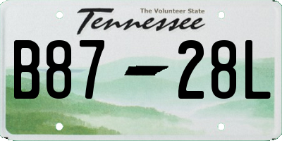 TN license plate B8728L