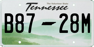TN license plate B8728M