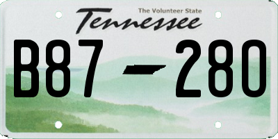TN license plate B8728O