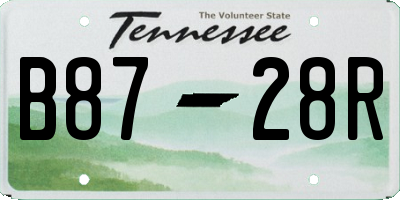 TN license plate B8728R