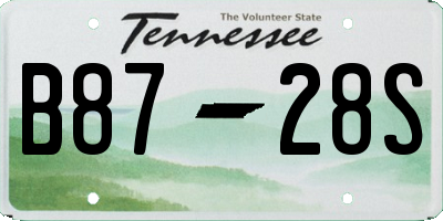 TN license plate B8728S
