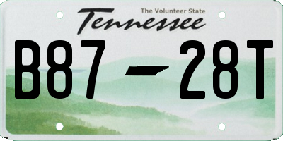 TN license plate B8728T