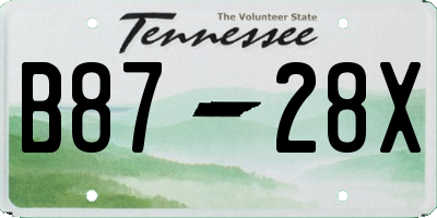 TN license plate B8728X