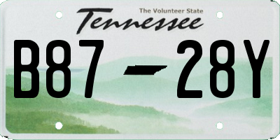 TN license plate B8728Y