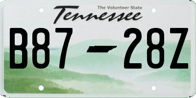 TN license plate B8728Z