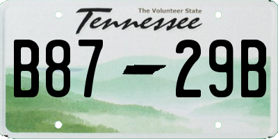 TN license plate B8729B