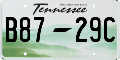 TN license plate B8729C
