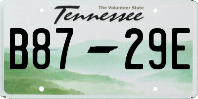 TN license plate B8729E