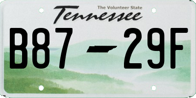 TN license plate B8729F
