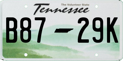 TN license plate B8729K