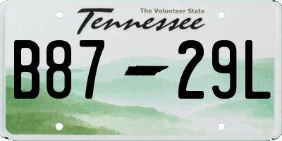 TN license plate B8729L