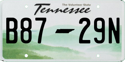 TN license plate B8729N