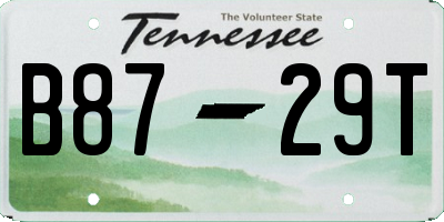 TN license plate B8729T