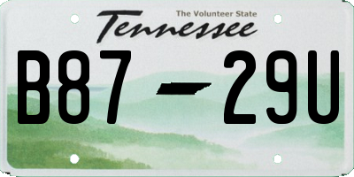 TN license plate B8729U