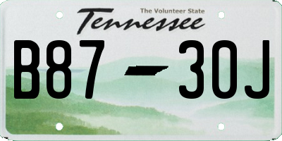 TN license plate B8730J