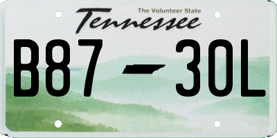 TN license plate B8730L