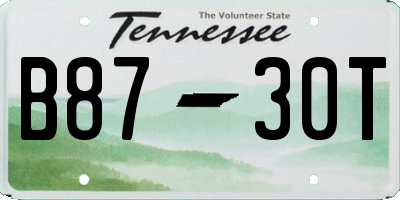 TN license plate B8730T