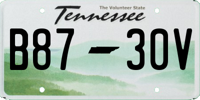 TN license plate B8730V