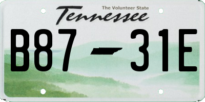 TN license plate B8731E