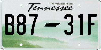 TN license plate B8731F