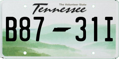TN license plate B8731I