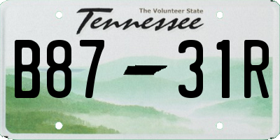 TN license plate B8731R
