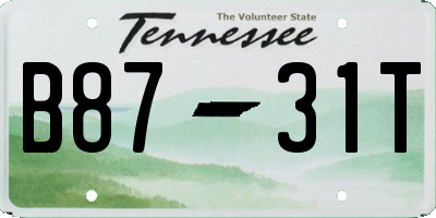 TN license plate B8731T