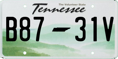 TN license plate B8731V