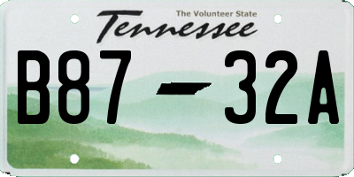 TN license plate B8732A