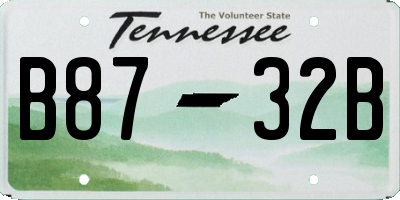 TN license plate B8732B