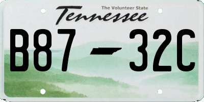 TN license plate B8732C