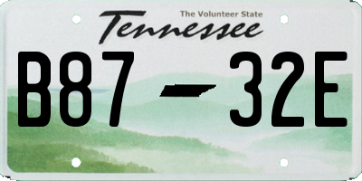 TN license plate B8732E