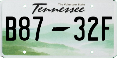 TN license plate B8732F