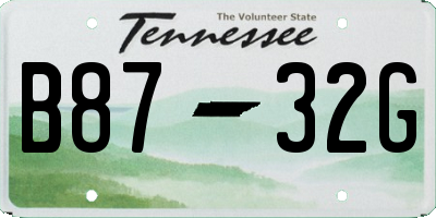 TN license plate B8732G