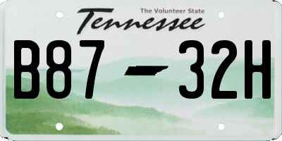 TN license plate B8732H