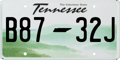 TN license plate B8732J