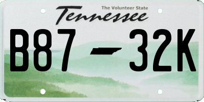 TN license plate B8732K