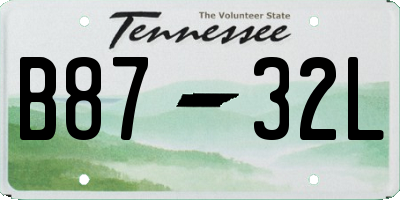 TN license plate B8732L