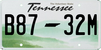 TN license plate B8732M