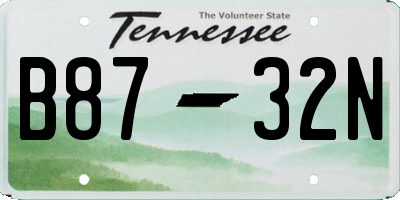 TN license plate B8732N