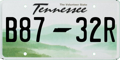 TN license plate B8732R