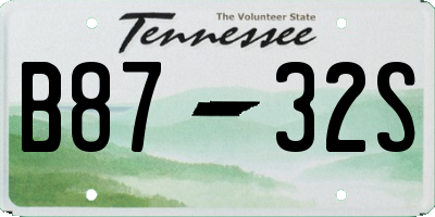 TN license plate B8732S