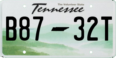TN license plate B8732T